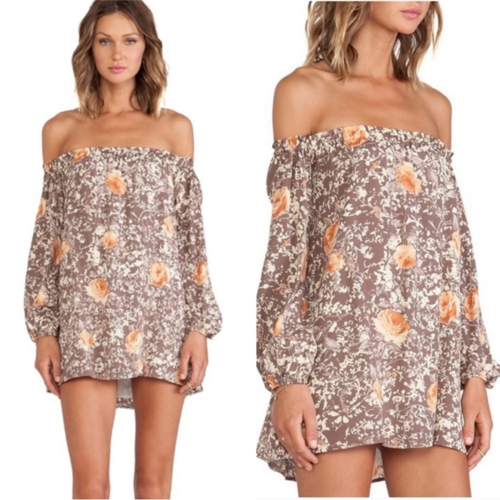For Love and For Lemons Wilson Floral Off-Shoulder Dress